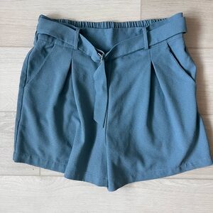 Abound Blue Belted Shorts